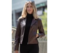 Ashwood Leather 'eva' Leather Biker Style Jacket Women Coat In Brown Brown