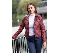 Ashwood Leather 'eva' Leather Biker Style Jacket Women Coat In Burgundy Burgundy