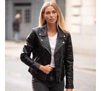Ashwood Leather Fashion Biker Jacket: G-Celia22 - 12 - Black