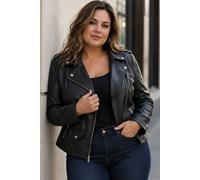 Ashwood Leather 'fia' Plus Size Real Leather Biker Jacket Women Coat In Black Black
