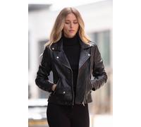 Ashwood Leather 'fia' Real Leather Biker Jacket Women Coat In Black Black 8