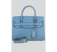 Ashwood Leather 'fiorella' Real Leather Handbag With Detachable Crossbody Strap In Blue Blue One Size