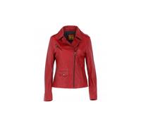 Ashwood Leather 'furia' Real Leather Slim Fit Biker Jacket In Red Red