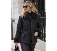 Ashwood Leather Genuine Sheepskin Short Shearling Coat In Black Black