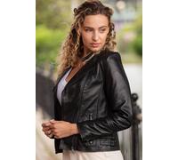Ashwood Leather 'giada' Leather Fashion Biker Jacket In Black Black