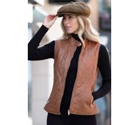 Ashwood Leather 'hampton' Diamond Quilted Leather Gilet In Tan Tan