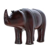 Ashwood Leather Handcrafted Rhino Decorative Ornament Chestnut