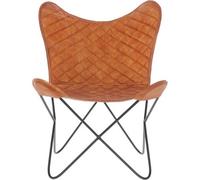 Ashwood Leather Hariana Butterfly Chair Tan