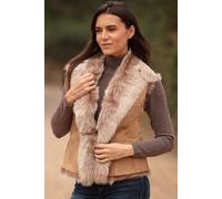Ashwood Leather 'kashmina' Reversible Toscana Real Sheepskin Suede Leather Gilet In Camel Camel