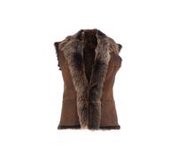 Ashwood Leather 'kashmina' Reversible Toscana Real Sheepskin Suede Leather Gilet In Light Brown Light Brown