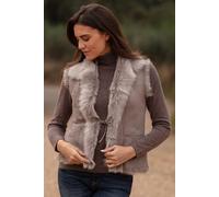 Ashwood Leather 'kashmina' Reversible Toscana Real Sheepskin Suede Leather Gilet In Taupe Taupe