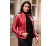 Ashwood Leather 'kore' Real Leather Biker Jacket In Red Red 20