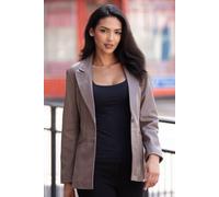 Ashwood Leather 'lucia' Real Leather Fashion Single Breasted Blazer In Taupe Taupe