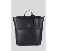 Ashwood Leather 'lussuria Venezia' Real Leather Flapover Backpack In Black Black One Size