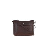 Ashwood Leather 'luxury' Croc Print Real Leather Shoulder Bag In Maroon Maroon One Size