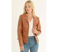 Ashwood Leather 'mb' Real Leather Fashion Biker Jacket In Tan Tan