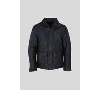 Ashwood Leather Men's 'Bronx' Genuine Leather Regular Fit Jacket with Hidden Zip in Jet Black | Size: 4XL Ashwood Leather Jet Black 4XL