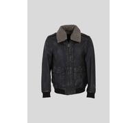 Ashwood Leather Men's 'Pilot' Genuine Leather Bomber Jacket with Removable Fur Collar in Chocolate | Size: Large Ashwood Leather Chocolate L