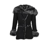 Ashwood Leather 'muna' Toscana Long Haired Shearling Jacket With Large Hood In Black Black