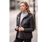 Ashwood Leather 'nicola' Real Leather Hooded Jacket Women Coat In Black Black