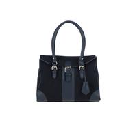 Ashwood Leather 'onda Opulenta' Flap Over Soft Suede Leather Tote Bag In Navy Navy