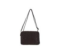 Ashwood Leather 'perfezione' Three Section Vintage Woven Leather Shoulder Bag In Dark Brown Dark Brown