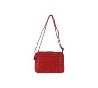 Ashwood Leather 'perfezione' Three Section Vintage Woven Leather Shoulder Bag In Red Red