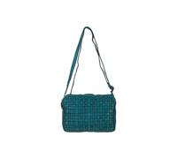 Ashwood Leather 'perfezione' Three Section Vintage Woven Leather Shoulder Bag In Turquoise Turquoise