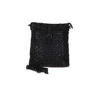 Ashwood Leather 'perfezione' Vintage Woven Leather Shoulder Bag In Black Black
