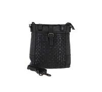 Ashwood Leather 'perfezione' Vintage Woven Leather Shoulder Bag In Dark Grey Dark Grey