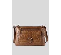 Ashwood Leather 'pretty' Croc Embossed Leather Shoulder Bag In Tan Tan One Size