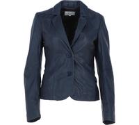 Ashwood Leather 're Blazer' Real Leather Two Button Raw Edge Blazer In Navy Navy 20