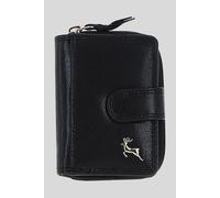 Ashwood Leather Real Leather Compact Purse In Black Black