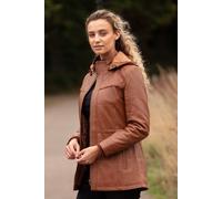 Ashwood Leather Real Leather Hooded Duffle Jacket In Tan Tan