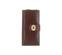 Ashwood Leather Real Leather Long Purse With Turnlock, Zip Pocket & Card Slots In Brown Brown