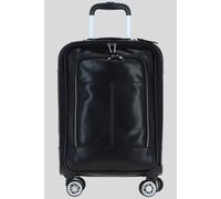 Ashwood Leather Real Leather Trolley Suitcase in Black