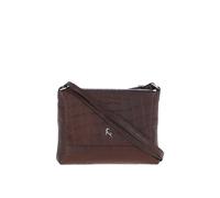 Ashwood Leather 'rosea' Flap Over Croc Print Real Leather Shoulder Bag In Maroon Maroon