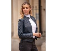 Ashwood Leather 'serefina' Real Leather Biker Jacket In Navy Navy