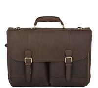 Ashwood Leather Single Gusset Heavy Duty Laptop Briefcase Mud: Henry