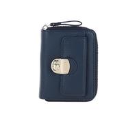 Ashwood Leather Stylish Compact Ladies Purse With Rfid Protection In Navy Navy