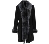 Ashwood Leather Three Quarter Length Toscana Suede Leather Coat In Black Black