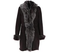 Ashwood Leather Three Quarter Length Toscana Suede Leather Coat In Brown Brown