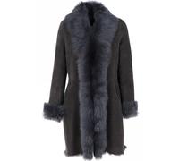 Ashwood Leather Three Quarter Length Toscana Suede Leather Coat In Grey Grey