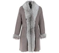 Ashwood Leather Three Quarter Length Toscana Suede Leather Coat In Taupe Taupe