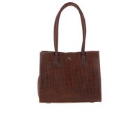 Ashwood Leather Two Section Croc Print Leather Handbag In Light Brown Light Brown