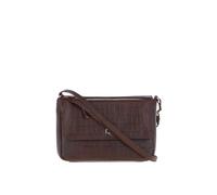 Ashwood Leather 'valentina' Flap Over Croc Print Real Leather Shoulder Bag In Maroon Maroon