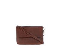 Ashwood Leather 'valentina' Flap Over Croc Print Real Leather Shoulder Bag In Tan Tan