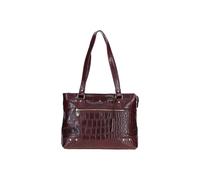 Ashwood Leather 'velutto Eleganza' Zip Mid Section Real Leather Shoulder Bag In Burgundy Burgundy One Size