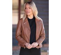 Ashwood Leather 'vento' Real Leather Biker Jacket In Tan Tan