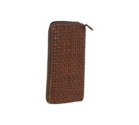 Ashwood Leather Vintage Woven Leather Zip Around Large 10 Card Coin Note Purse In Light Brown Light Brown